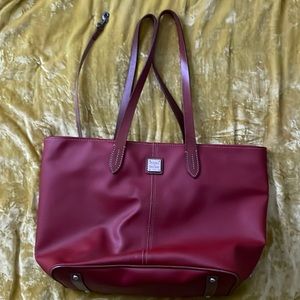 Dooney & Bourke Tote 18” w x 12” h 6.5 width such a pretty red!
